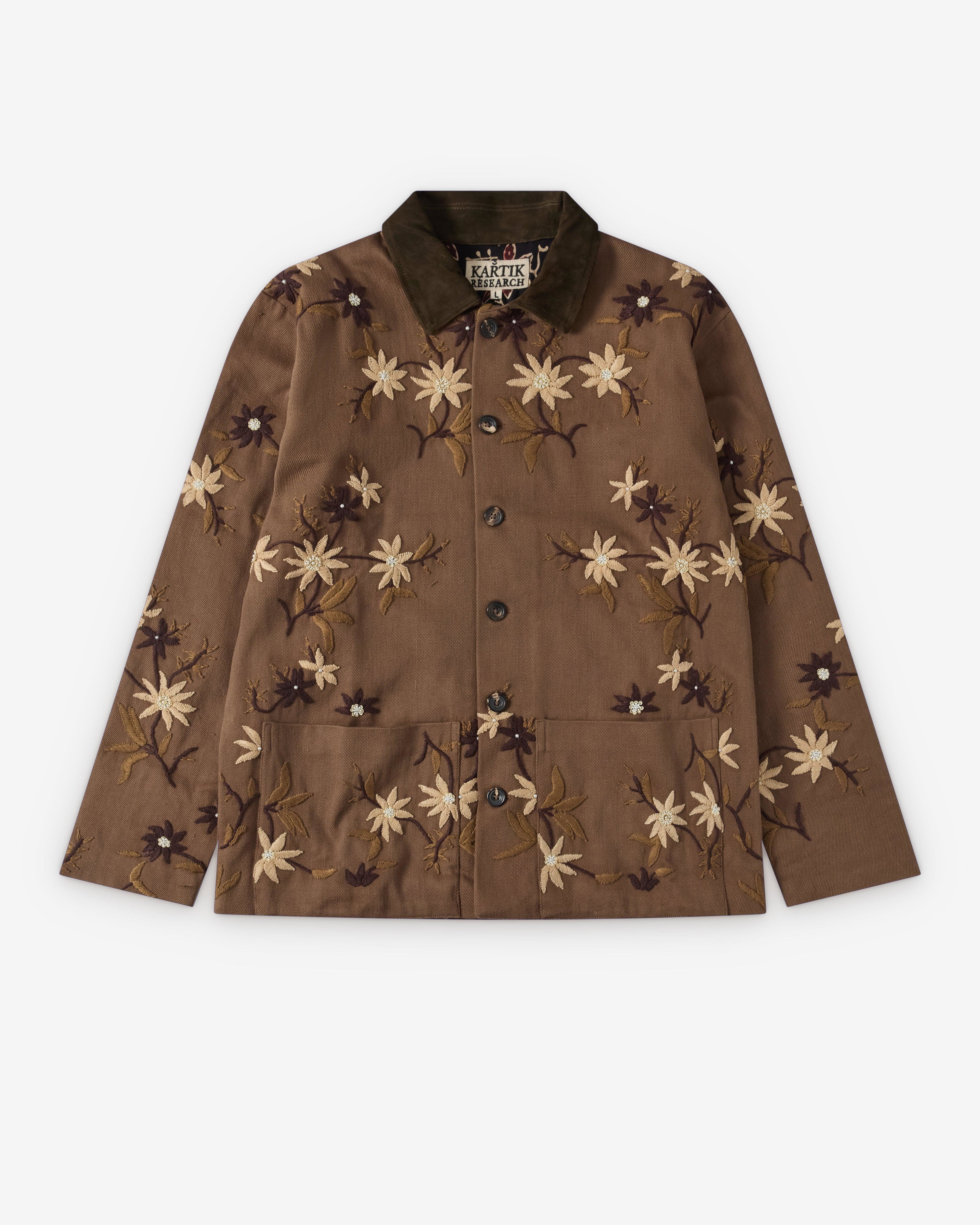 Kartik Research - Men's Cotton Chore Coat - (Brown) by KARTIK RESEARCH
