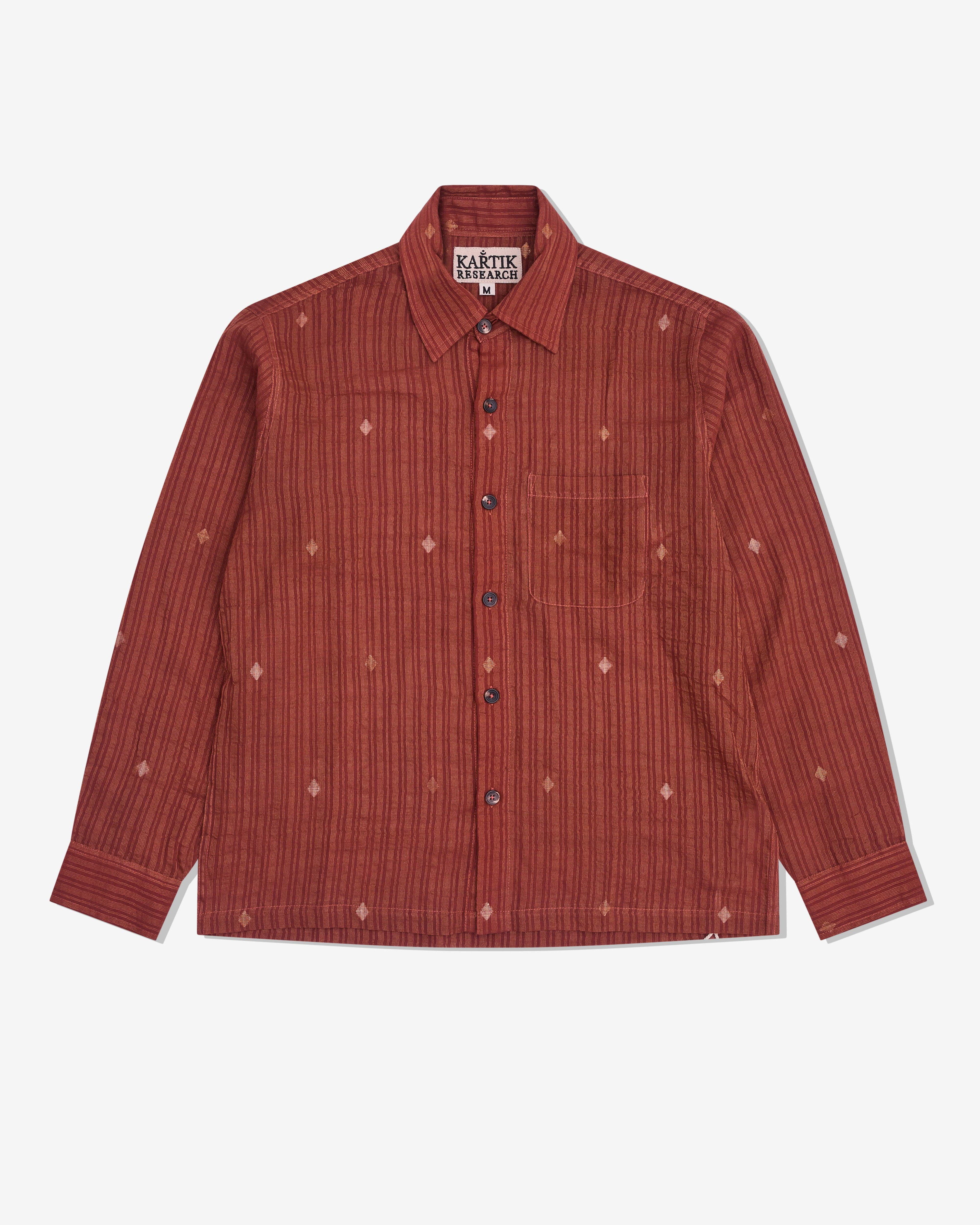 Kartik Research - Men’s Jamdani Silver Zari Jacket - (Orange) by KARTIK RESEARCH