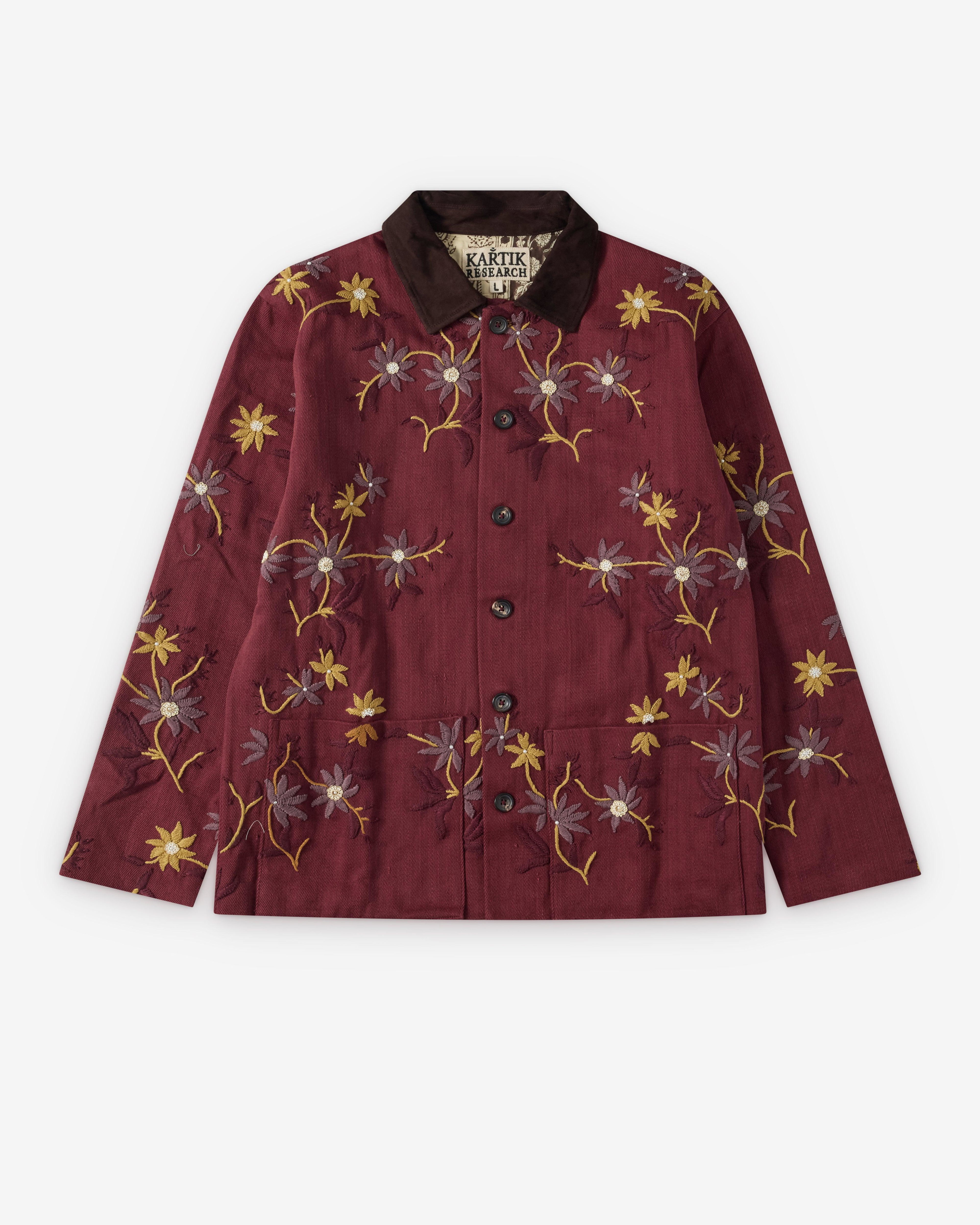 Kartik Research - Men's Linen Chore Coat - (Red) by KARTIK RESEARCH