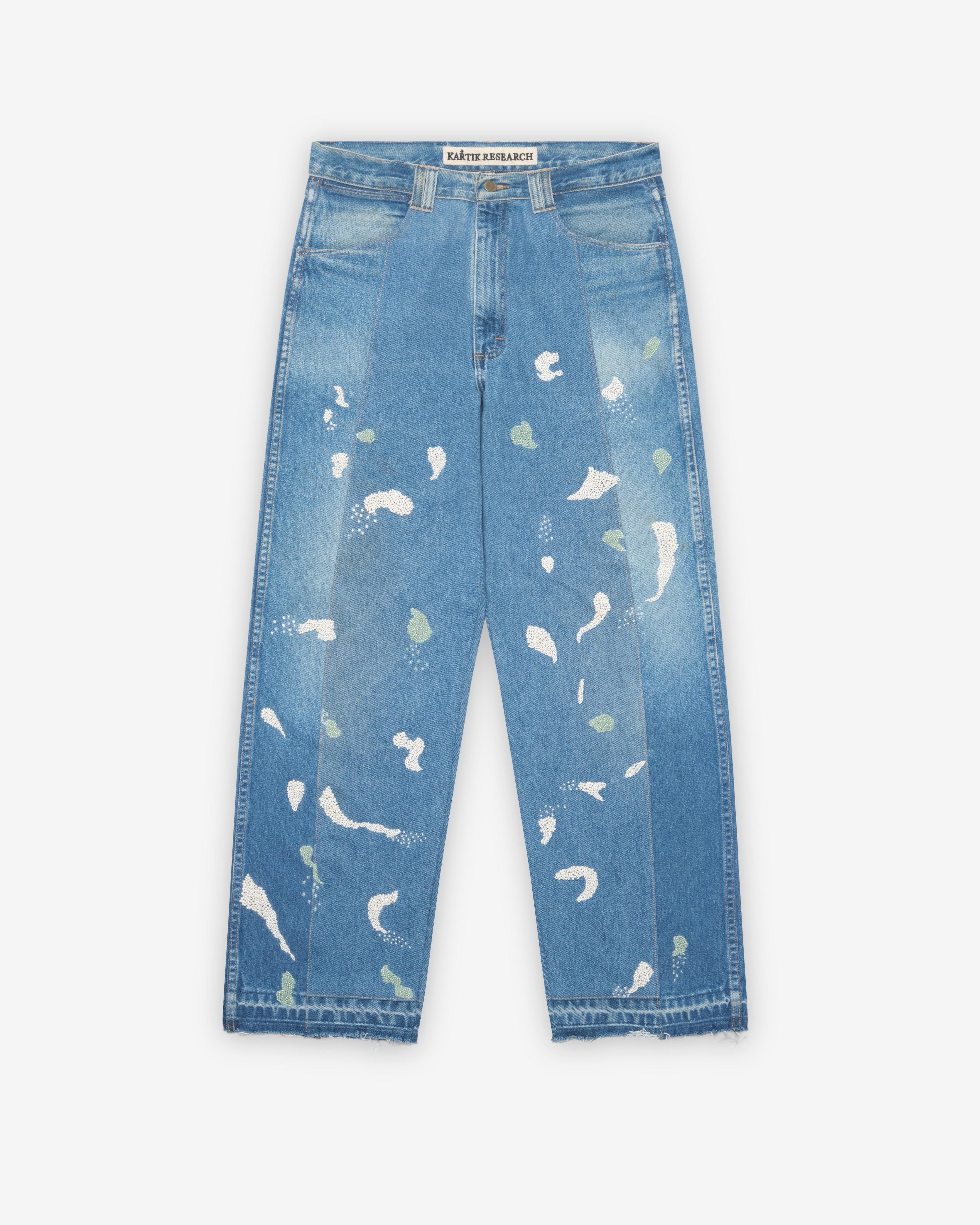 Kartik Research - Men's Paint Splatter Denim - (Light Wash) by KARTIK RESEARCH