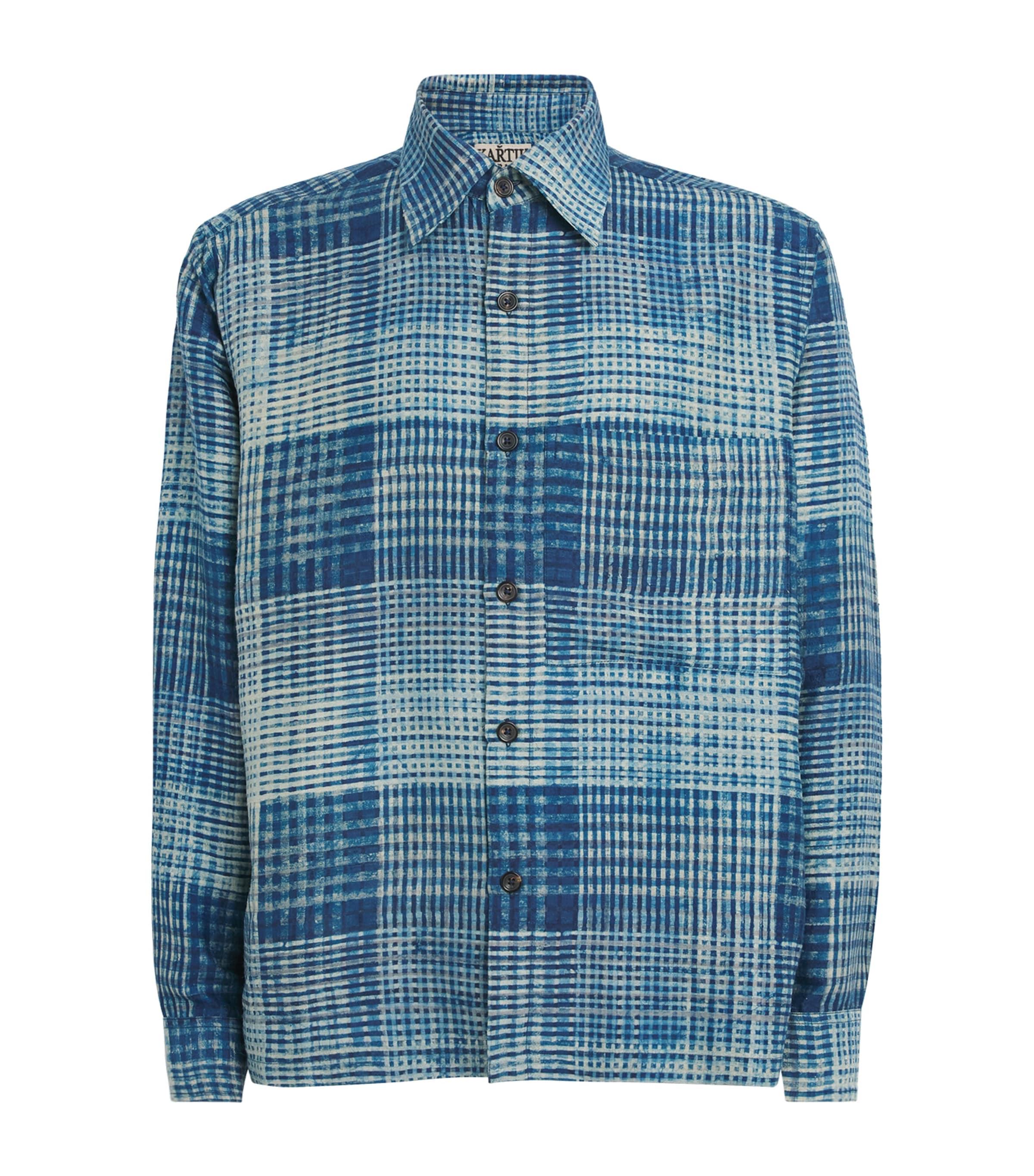 Kartik Research Silk Check Shirt by KARTIK RESEARCH