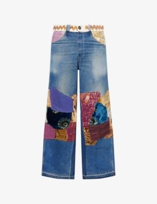 Manali Patchwork Remade by RKIVE CITY Denim Jeans by KARTIK RESEARCH