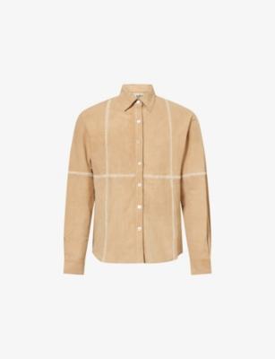 Rabari Embroidered Suede Shirt by KARTIK RESEARCH