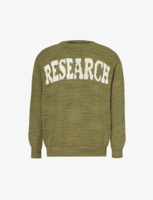 Research brand-logo cotton knitted jumper by KARTIK RESEARCH