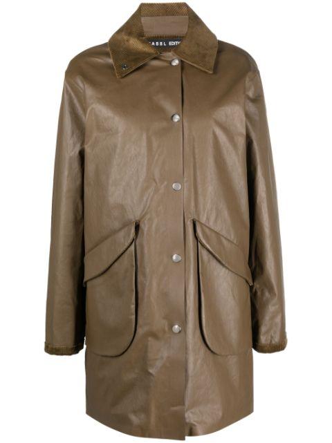 corduroy-collar button-up coat by KASSL