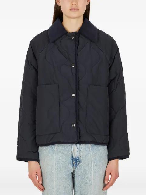 corduroy-collar quilted jacket by KASSL