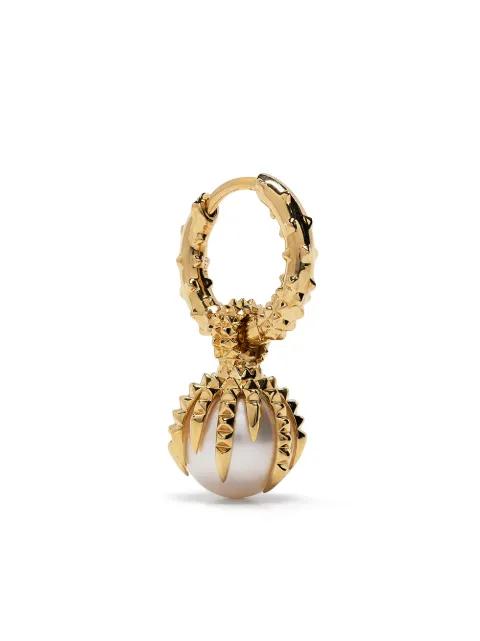Dragon pearl-drop single earring by KASUN LONDON