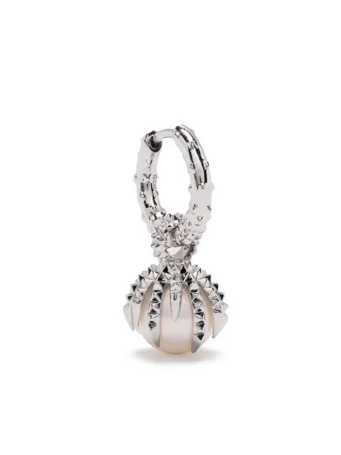 Dragon pearl-drop single earring by KASUN LONDON