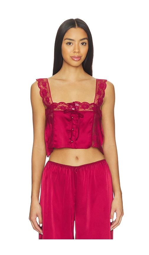 KAT THE LABEL Cindy Camisole Top in Red by KAT THE LABEL