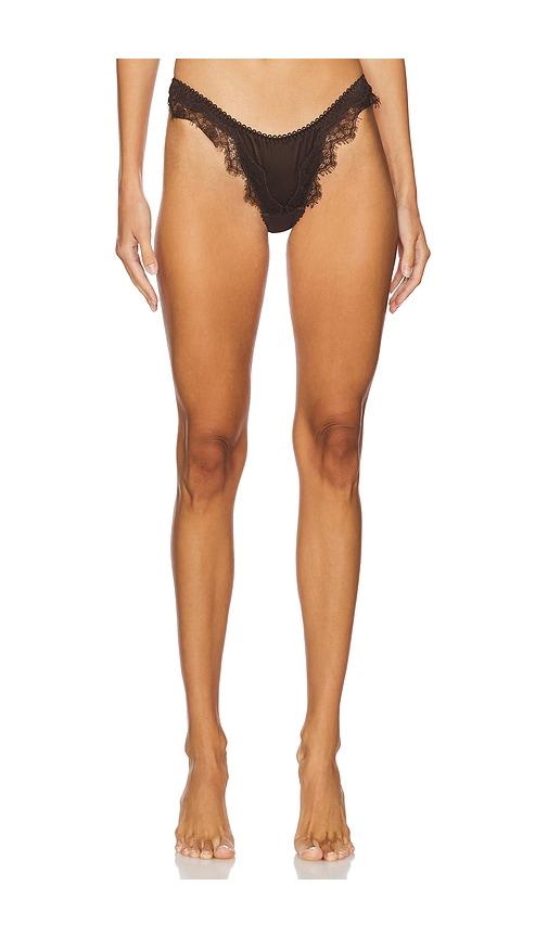 KAT THE LABEL Sorrento Thong in Brown by KAT THE LABEL
