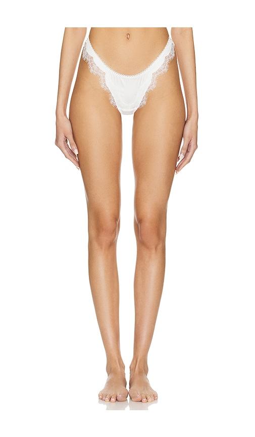 KAT THE LABEL Sorrento Thong in Ivory by KAT THE LABEL