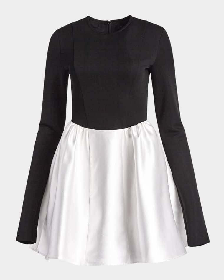 Clarissa Bicolor Fit-&-Flare Mini Dress by KATE BARTON