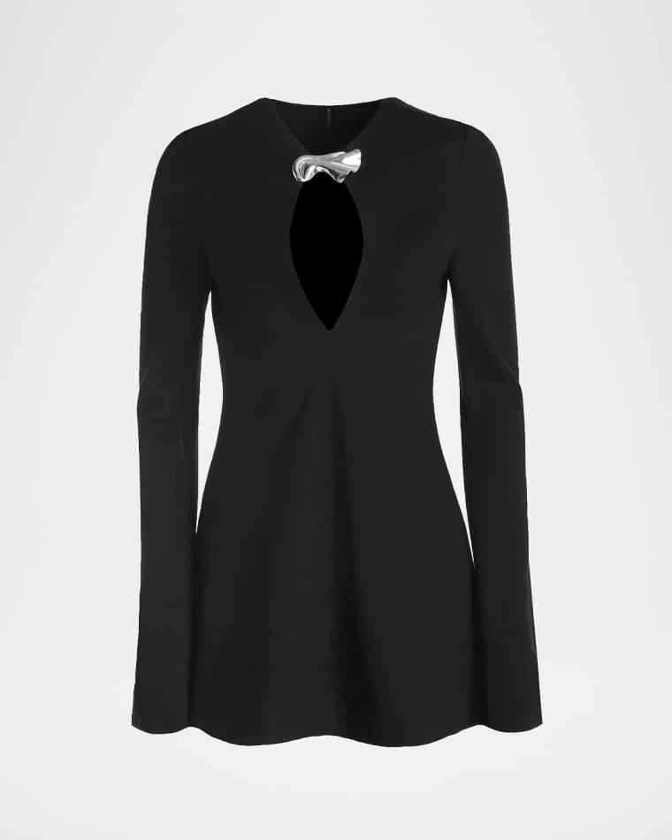 Cutout Brooch-Embellished Mini Dress by KATE BARTON