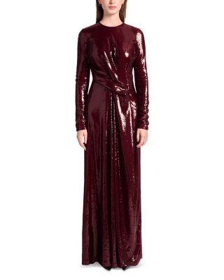 Draped Sequin Gown by KATE BARTON