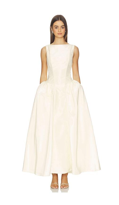 Kate Barton Clarissa Liquid Midi Dress in Lemon by KATE BARTON