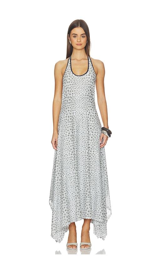 Kate Barton Halterneck Handkerchief Dress in Light Grey by KATE BARTON