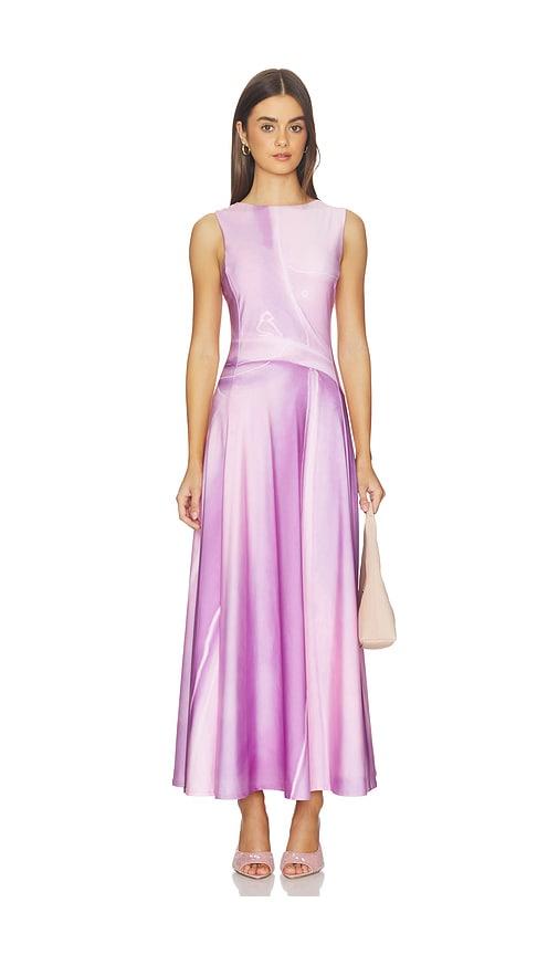 Kate Barton Illusion Print Kate Liquid Maxi Dress in Pink by KATE BARTON