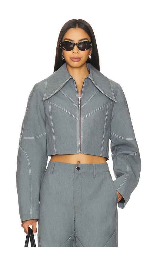 Kate Barton Specialty Denim Paneled Jacket in Grey by KATE BARTON