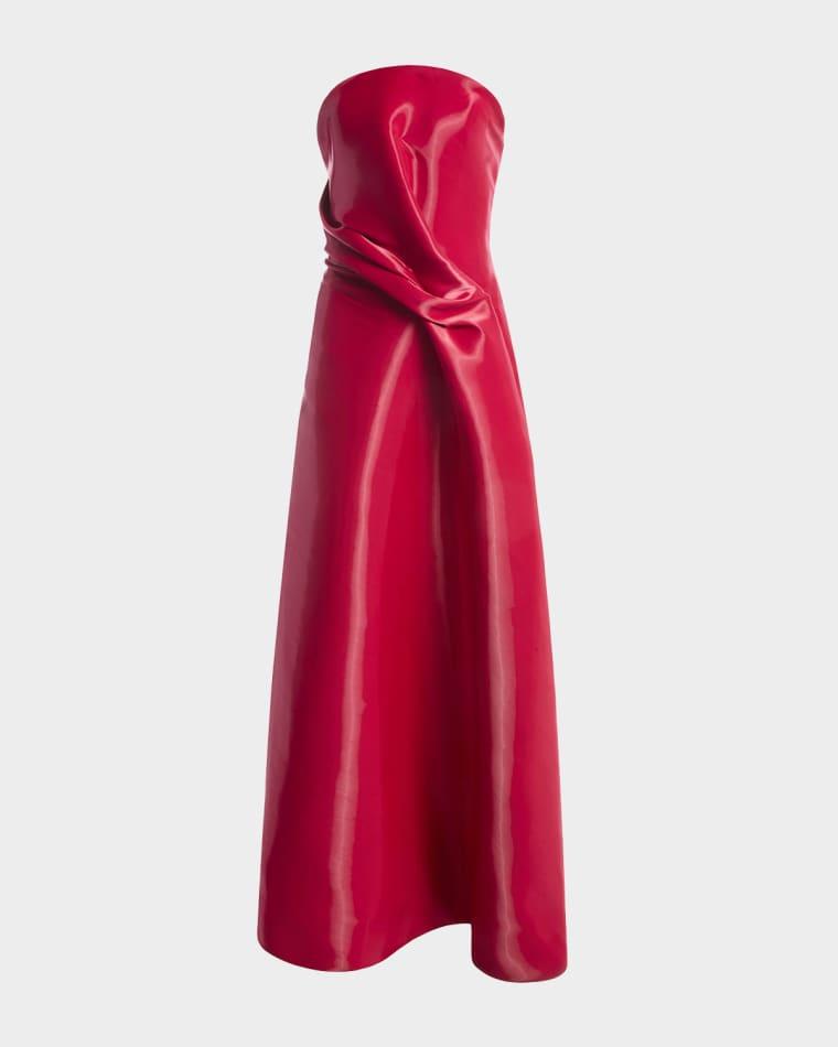 Kate Strapless Liquid-Effect Draped Gown by KATE BARTON