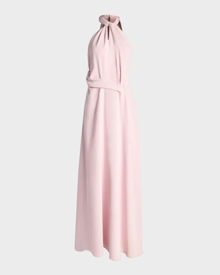 Kate Twist-Front Halter Crepe Gown by KATE BARTON