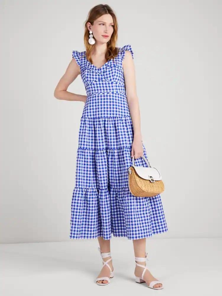 Gingham Tiered Dress by KATE SPADE