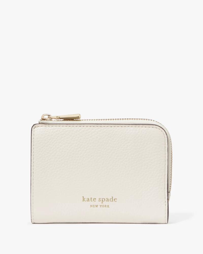 Ava Colorblocked Pebbled Leather Zip Bifold Wallet by KATE SPADE NEW YORK