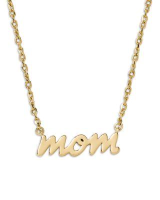 Dear Mom Script Pendant Necklace by KATE SPADE NEW YORK