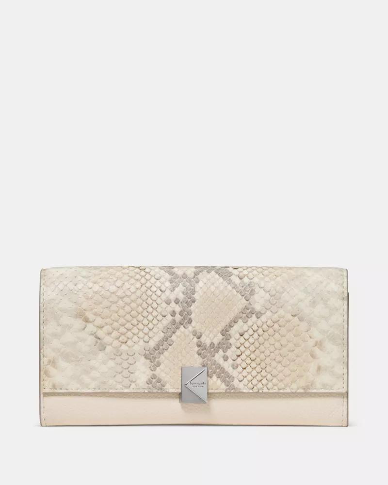 Deco Snake Embossed Large Flap Wallet by KATE SPADE NEW YORK