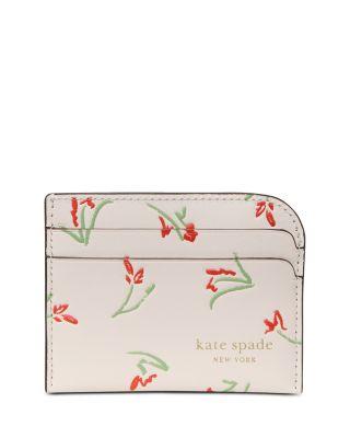 Devin Vibrant Buds Leather Card Holder by KATE SPADE NEW YORK
