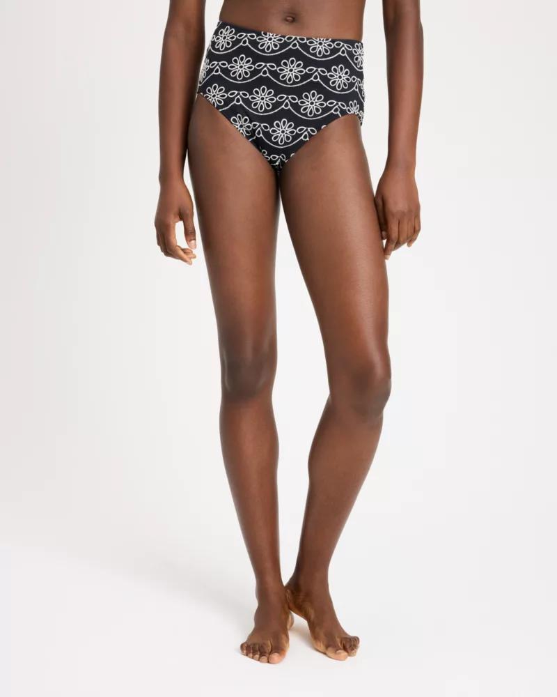 Eyelet High Waist Bikini Bottom by KATE SPADE NEW YORK