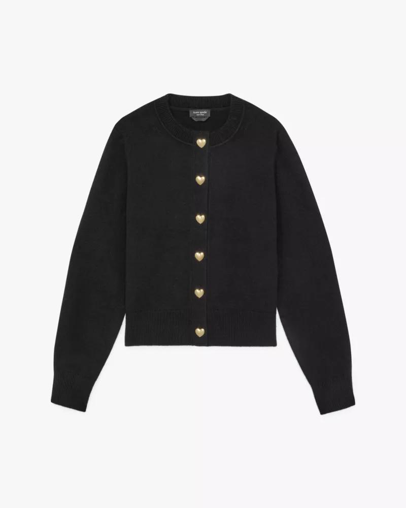 Gold Heart Button Nell Cardigan by KATE SPADE NEW YORK