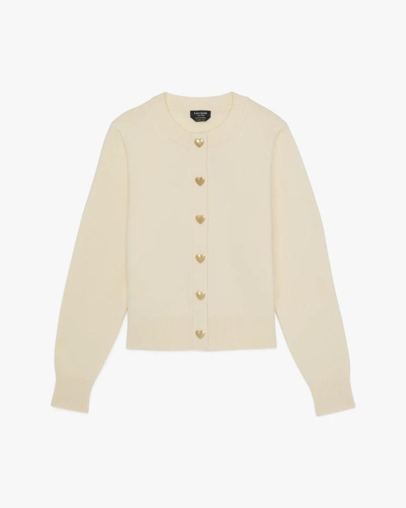 Gold Heart Button Nell Cardigan by KATE SPADE NEW YORK