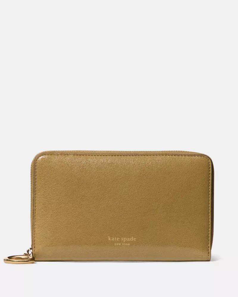 Halo Glazed Zip Around Wallet by KATE SPADE NEW YORK