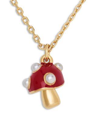 Secret Garden Imitation Pearl Mushroom Pendant Necklace by KATE SPADE NEW YORK