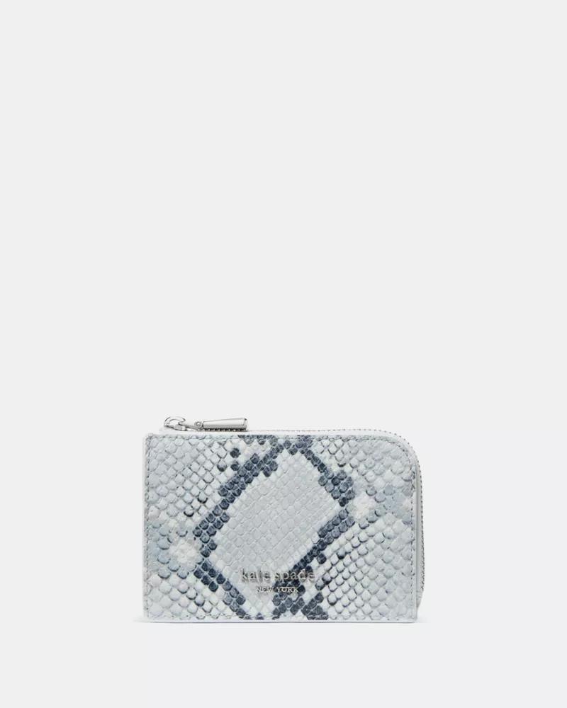 Snake Embossed Mini Zip Card Case by KATE SPADE NEW YORK