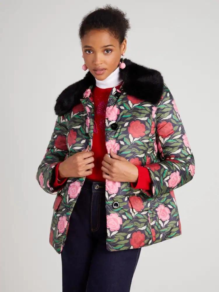Rose Garden Puffer Jacket by KATE SPADE