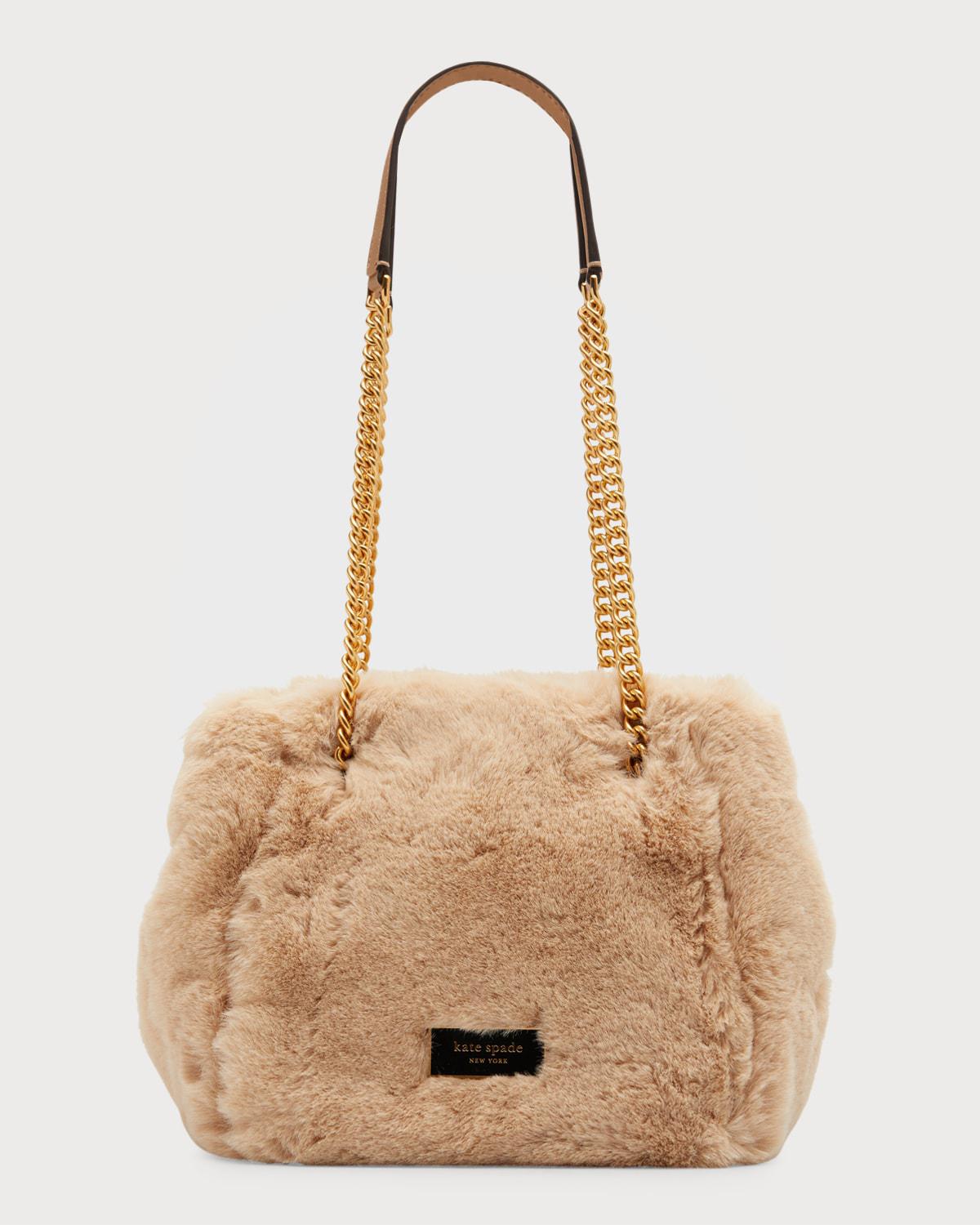 cleo small faux-fur chain bucket bag by KATE SPADE