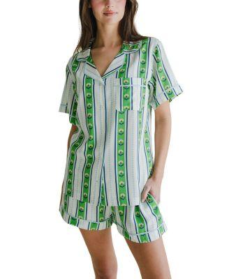 Garden Stripe Pajama Shorts Set by KATIE KIME