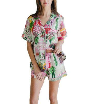 Greco Garden Pajama Shorts Set by KATIE KIME