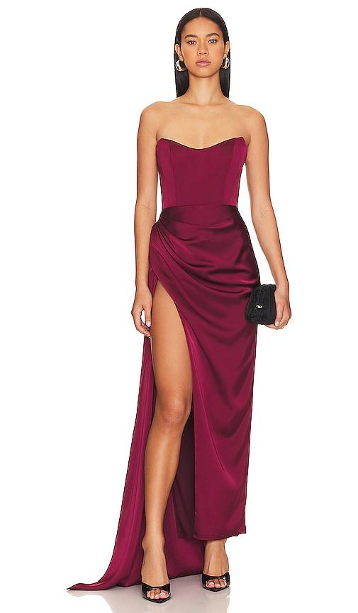 Katie May Bita Gown in Burgundy by KATIE MAY