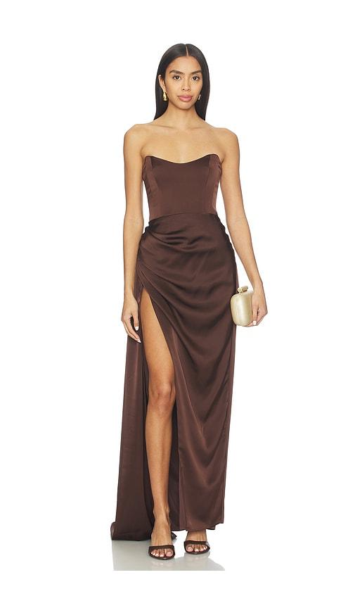 Katie May Bita Gown in Chocolate by KATIE MAY