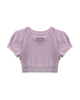 Girls' Lace Hem Crop Tee - Big Kid by KATIEJNYC
