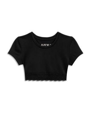 Girls' Lace Hem Crop Tee - Big Kid by KATIEJNYC