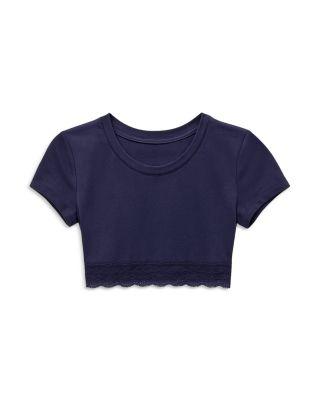 Girls' Lace Hem Crop Tee - Big Kid by KATIEJNYC