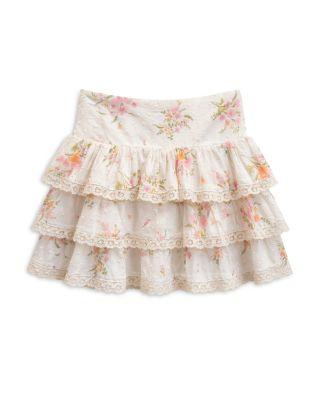 Girls' Lace Trim Seersucker Skirt - Big Kid by KATIEJNYC