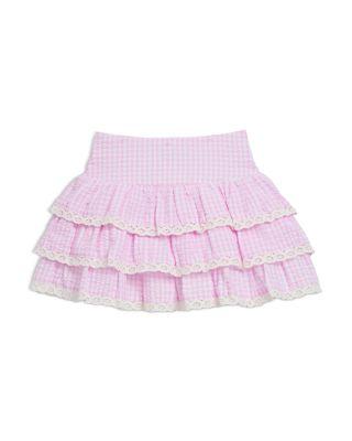 Girls' Lace Trim Seersucker Skirt - Big Kid by KATIEJNYC