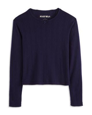 Girls' Marina Long Sleeved Pointelle Top - Big Kid by KATIEJNYC