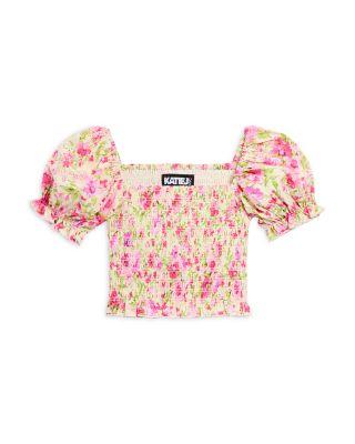 Girls' Marlee Smocked Floral Puff Sleeve Top - Big Kid by KATIEJNYC