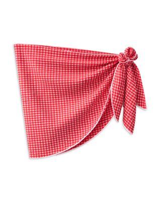 Girls' Tween Coral Gingham Sarong - Big Kid by KATIEJNYC