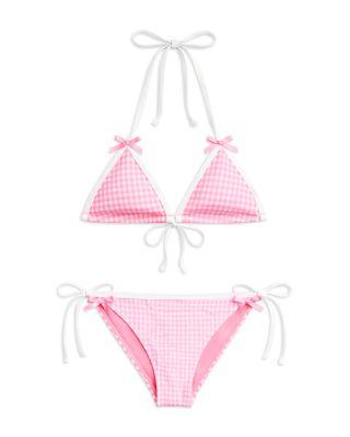Girls' Tween Coral Gingham Two Piece Swimsuit - Big Kid by KATIEJNYC